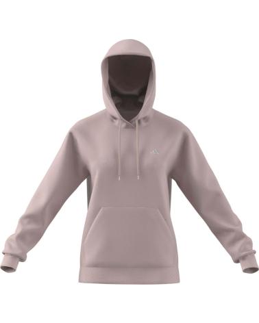 ADIDAS ESSENTIALS SMALL LOGO IY1649: PINK HOODED SWEATSHIRT ROSA
