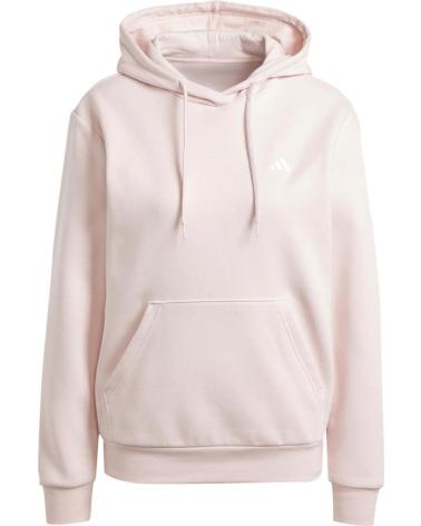 ADIDAS ESSENTIALS SMALL LOGO IY1649: PINK HOODED SWEATSHIRT ROSA