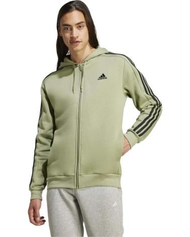 Men's-sweatshirts-ADIDAS-SUDADERA-ADIDAS-ESSENTIALS-CON-CAPUCHA-Y-CREMALLERA-COMPLETA--JE0341-VERDE