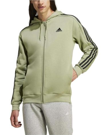 Men's-sweatshirts-ADIDAS-SUDADERA-ADIDAS-ESSENTIALS-CON-CAPUCHA-Y-CREMALLERA-COMPLETA--JE0341-VERDE