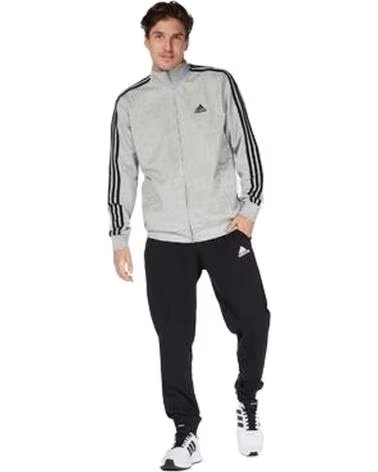 TUTA ADIDAS 3 STRISCE FT TT TS IC6748 GRIGIO E NERO NEGRO