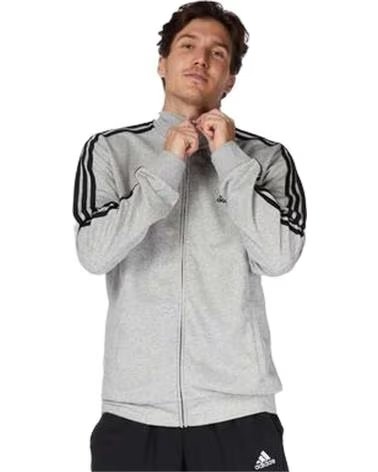 AGASALHO ADIDAS 3 LISTRAS FT TT TS IC6748 CINZA E PRETO NEGRO