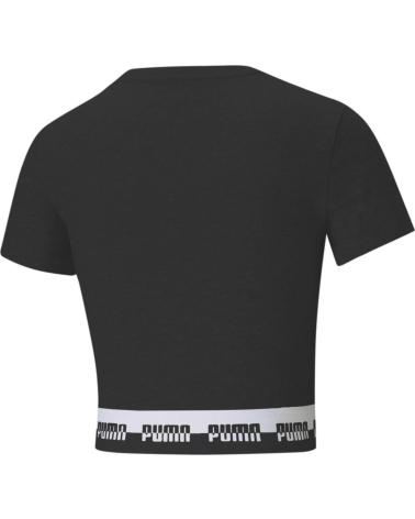 KURZES PUMA T-SHIRT SCHWARZ MIT WEISSEM LOGO-BAND