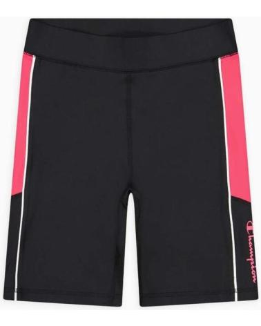 CYCLISTE CHAMPION NOIR AVEC PANNEAUX ROSES