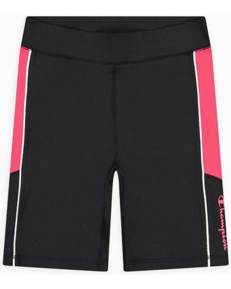 CYCLISTE CHAMPION NOIR AVEC PANNEAUX ROSES