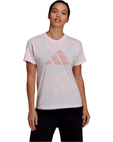 ADIDAS T-SHIRT DE MANGA CURTA COM LOGOTIPO GRANDE ROSA