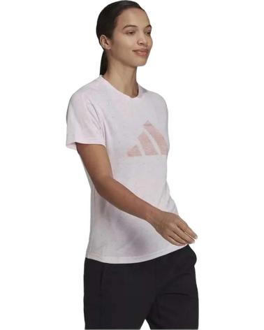 ADIDAS T-SHIRT DE MANGA CURTA COM LOGOTIPO GRANDE ROSA