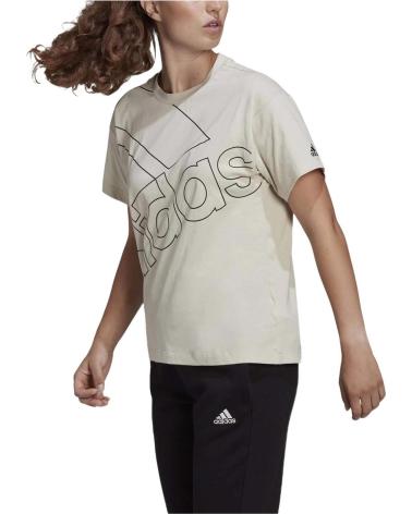 ADIDAS CAMISETA SPORTSWEAR BEGE COM LOGOTIPO GRANDE BEIGUE