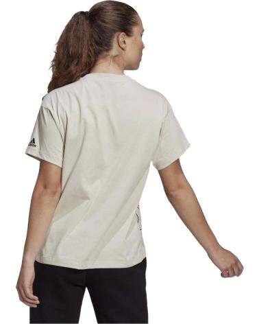ADIDAS CAMISETA SPORTSWEAR BEGE COM LOGOTIPO GRANDE BEIGUE