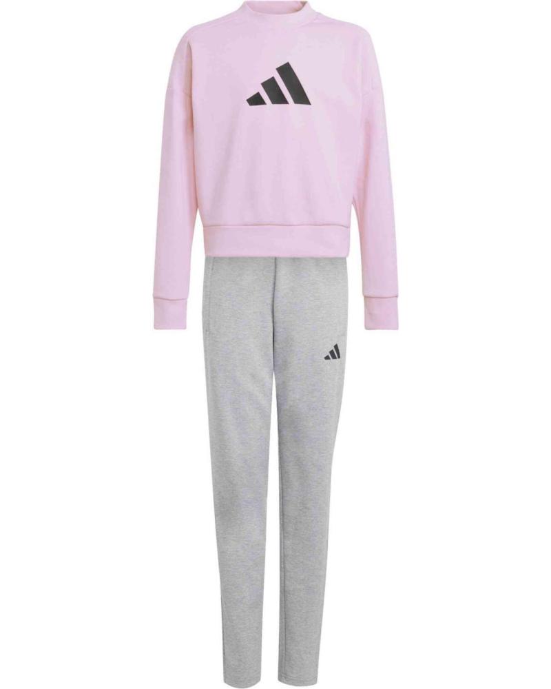 ADIDAS JG LOGO SPORT TRACKSUIT JJ4800 PINK GREY ROSA GRIS