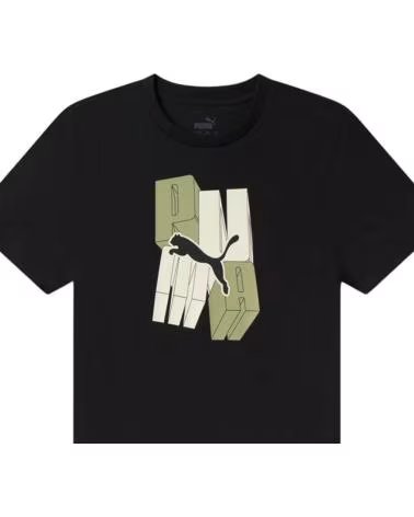 PUMA CAMISETA DE MANGA CORTA EN PARA NINOS NEGRO