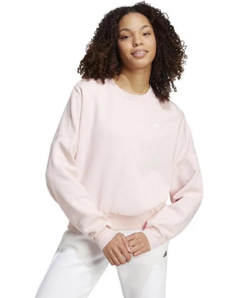 FELPA ADIDAS W SL FC SWT ROSA SANPIN-WHITE GIROCOLLO SANPIN-WHITE