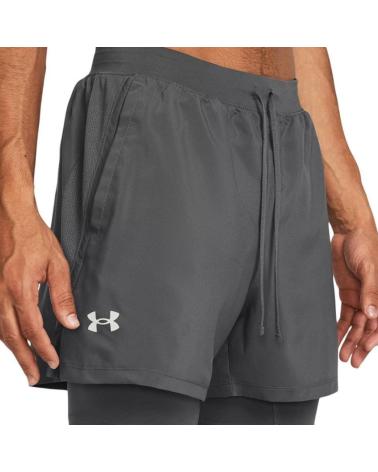 SHORT DE RUNNING 2 EN 1 UNDER ARMOUR GRIS GRIS