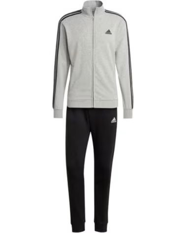 AGASALHO ADIDAS 3 LISTRAS FT TT TS IC6748 CINZA E PRETO NEGRO