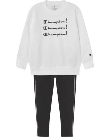 CHAMPION TRAININGSANZUG 404251-WW001 FÜR MÄDCHEN IN WEISS UND SCHWARZ BLANCO NEGRO