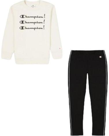 CHAMPION TRAININGSANZUG 404251-WW001 FÜR MÄDCHEN IN WEISS UND SCHWARZ BLANCO NEGRO