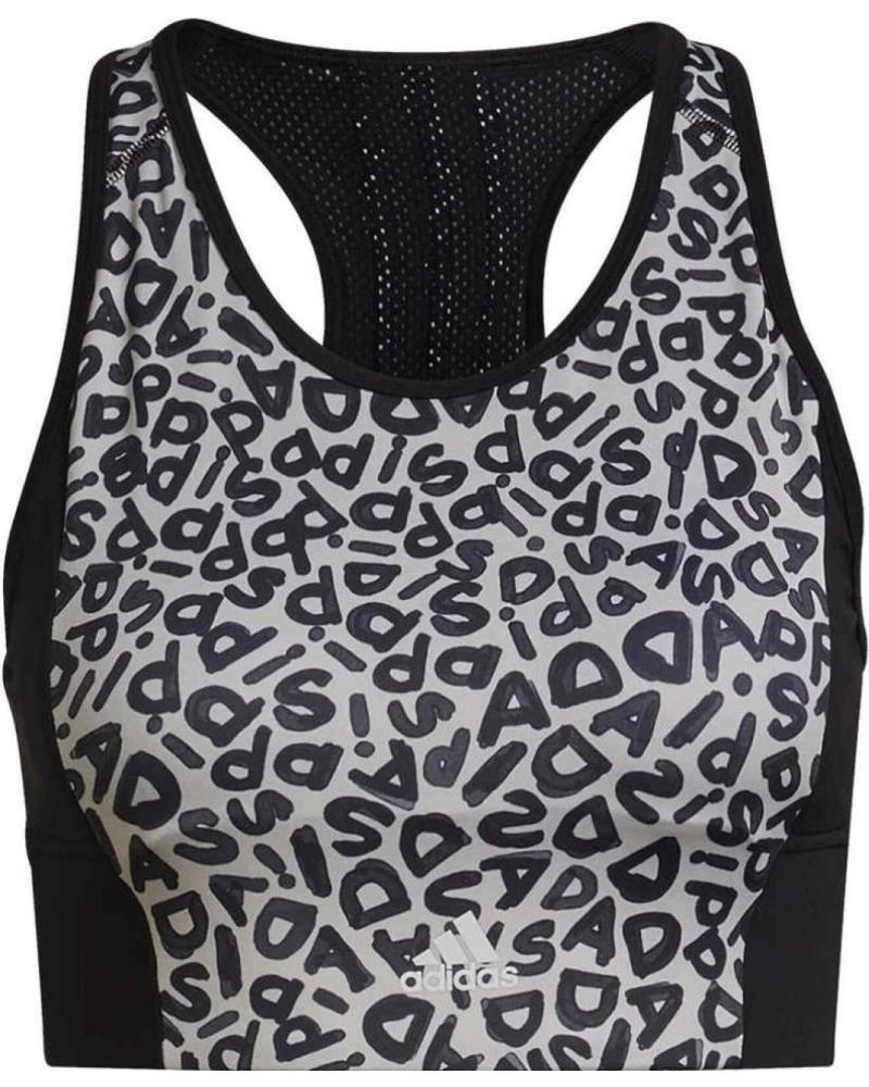 ADIDAS TOP ESPORTIVO ESTAMPA LEOPARDO GS6339 PRETO BRANCO NEGRO BLANCO
