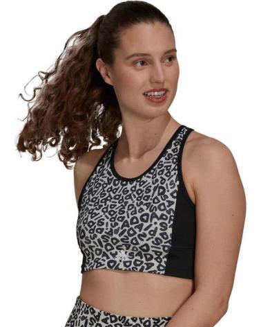 ADIDAS TOP ESPORTIVO ESTAMPA LEOPARDO GS6339 PRETO BRANCO NEGRO BLANCO