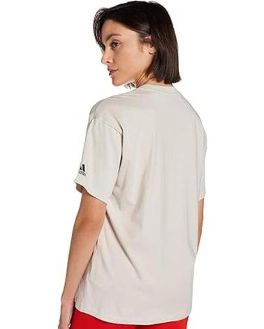 ADIDAS CAMISETA SPORTSWEAR BEGE COM LOGOTIPO GRANDE BEIGUE