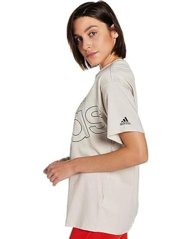 ADIDAS CAMISETA SPORTSWEAR BEGE COM LOGOTIPO GRANDE BEIGUE