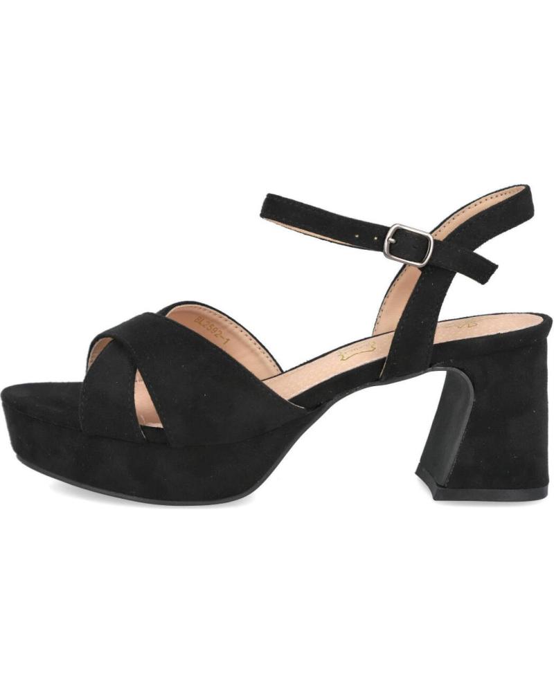 SANDÁLIAS DE SALTO L&R SHOES LR SHOES BL2592 PRETAS NEGRO