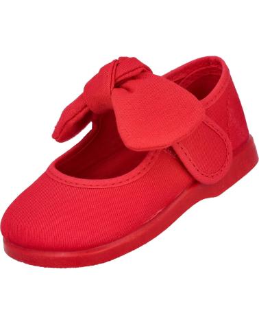 L&R SHOES 955-LAZO MERCEDITAS DE LONA ROJA ROJO