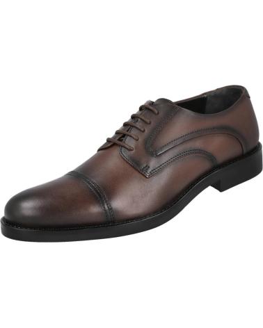 ZAPATO L&R SHOES OXFORD DE PIEL MARRÓN OSCURO MARRóN