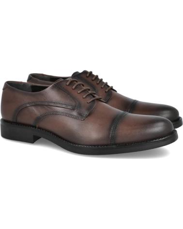 ZAPATO L&R SHOES OXFORD DE PIEL MARRÓN OSCURO MARRóN