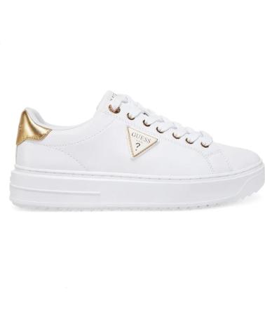GUESS DENESA12 - SNEAKERS BIANCHE CON DETTAGLI DORATI BLANCO