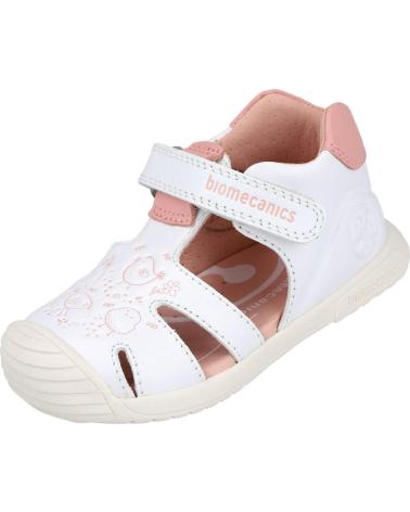 BIOMECANICS FIRST STEPS WHITE SANDAL WITH ADHESIVE CLOSURE BLANCO