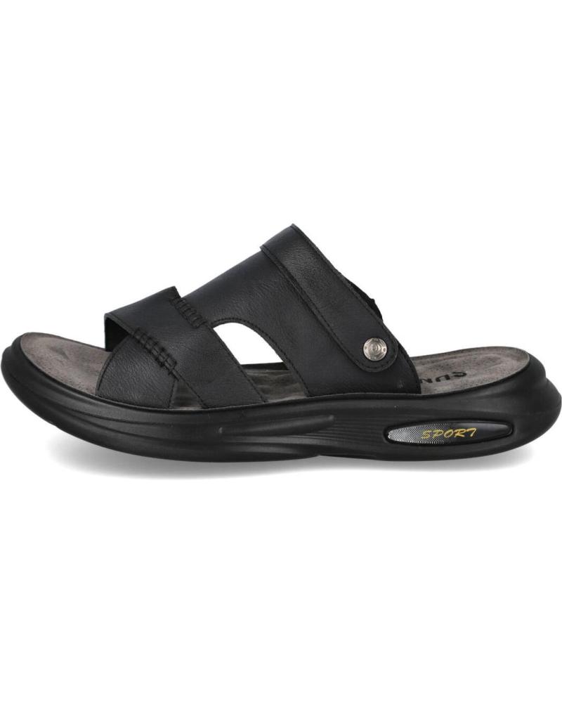 L&R SHOES LÄSSIGE SANDALEN MIT FERSENRIEMEN FÜR HERREN - SCHWARZ NEGRO