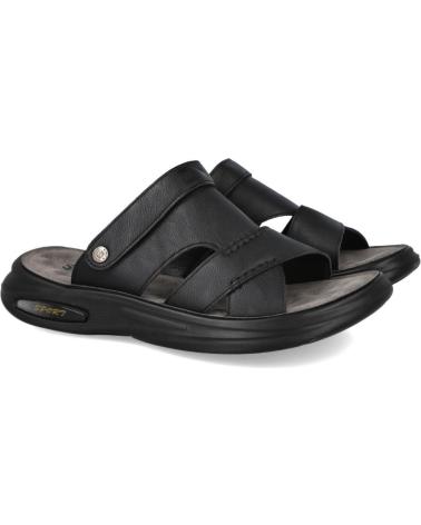 L&R SHOES LÄSSIGE SANDALEN MIT FERSENRIEMEN FÜR HERREN - SCHWARZ NEGRO