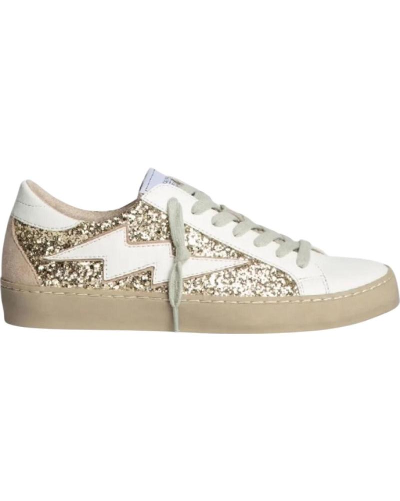 BASKETS URBAINES CORINA M5041 BLANCHES AVEC PAILLETTES DORÉES AMARILLO