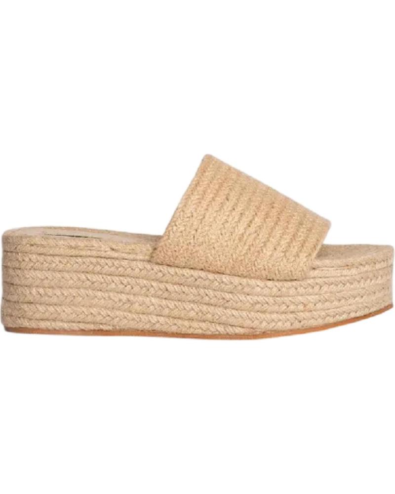 SANDALES MULE CORINA M4386 BEIGE NATUREL AVEC PLATEFORME EN RAFIA BEIGE