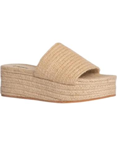 SANDALES MULE CORINA M4386 BEIGE NATUREL AVEC PLATEFORME EN RAFIA BEIGE