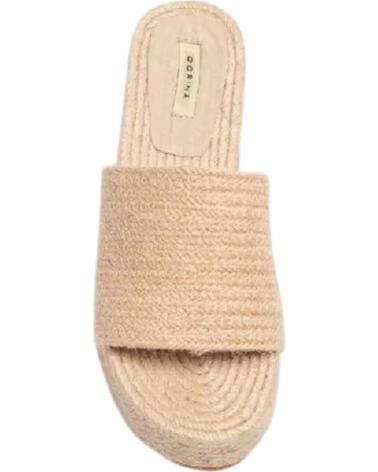 SANDALES MULE CORINA M4386 BEIGE NATUREL AVEC PLATEFORME EN RAFIA BEIGE