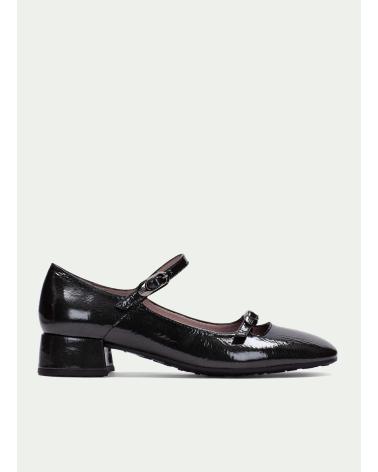 HISPANITAS HI254207 ANTHRACITE PATENT LEATHER MARY JANES WITH BLOCK HEEL ANTRACITA