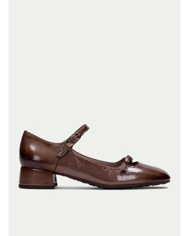 HISPANITAS HI254207 BROWN LEATHER MARY JANES WITH BLOCK HEEL MARRON