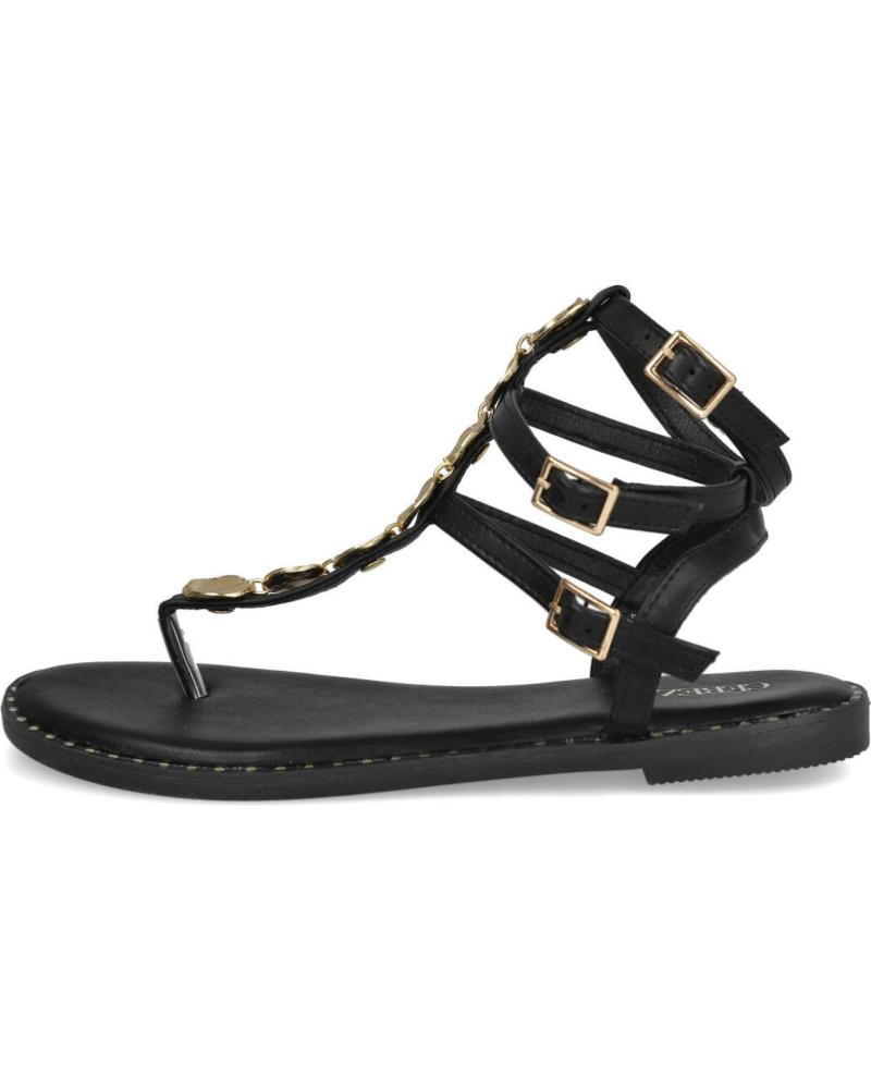 SANDÁLIAS DE VESTIR L&R SHOES PRETAS COM DETALHES DOURADOS NEGRO