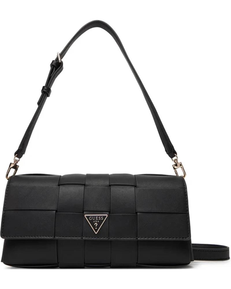 GUESS MAYLEE FLAP SHOULDER BAG BLACK NEGRO