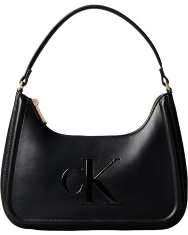 Inizio-CALVIN-KLEIN-BOLSO-RAISED-CK-SMALL-SHOULDER-BAG-NEGRO