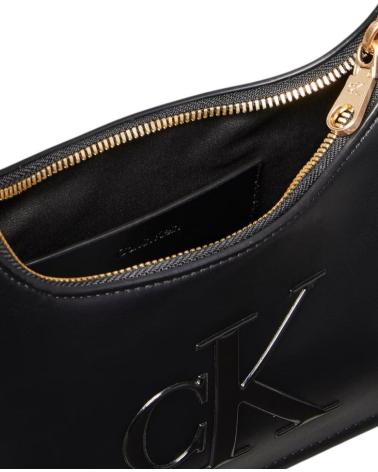 Inizio-CALVIN-KLEIN-BOLSO-RAISED-CK-SMALL-SHOULDER-BAG-NEGRO