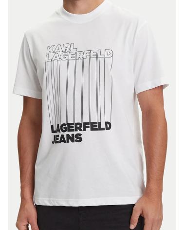 T-SHIRT KARL LAGERFELD KLJ REGULAR BARCODE - BLANC BLANCO