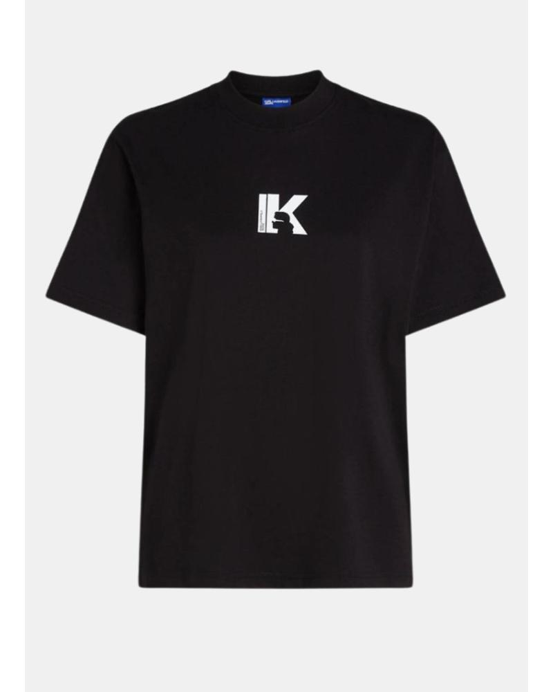 T-SHIRT KARL LAGERFELD KLJ REGULAR LOGO K - NOIR NEGRO