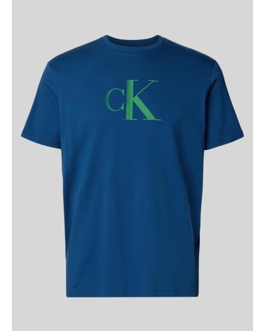 T-SHIRT CALVIN KLEIN SS CENTER MONOGRAM BLU MARINO MARINO