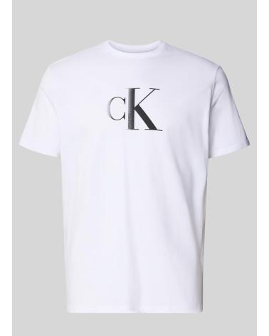 T-SHIRT CALVIN KLEIN SS CENTER MONOGRAM BIANCA BLANCO