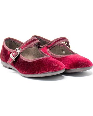 BURGUNDY VELVET MARY JANE SHOES VUL-LADI MODEL 5409-032 BURDEOS
