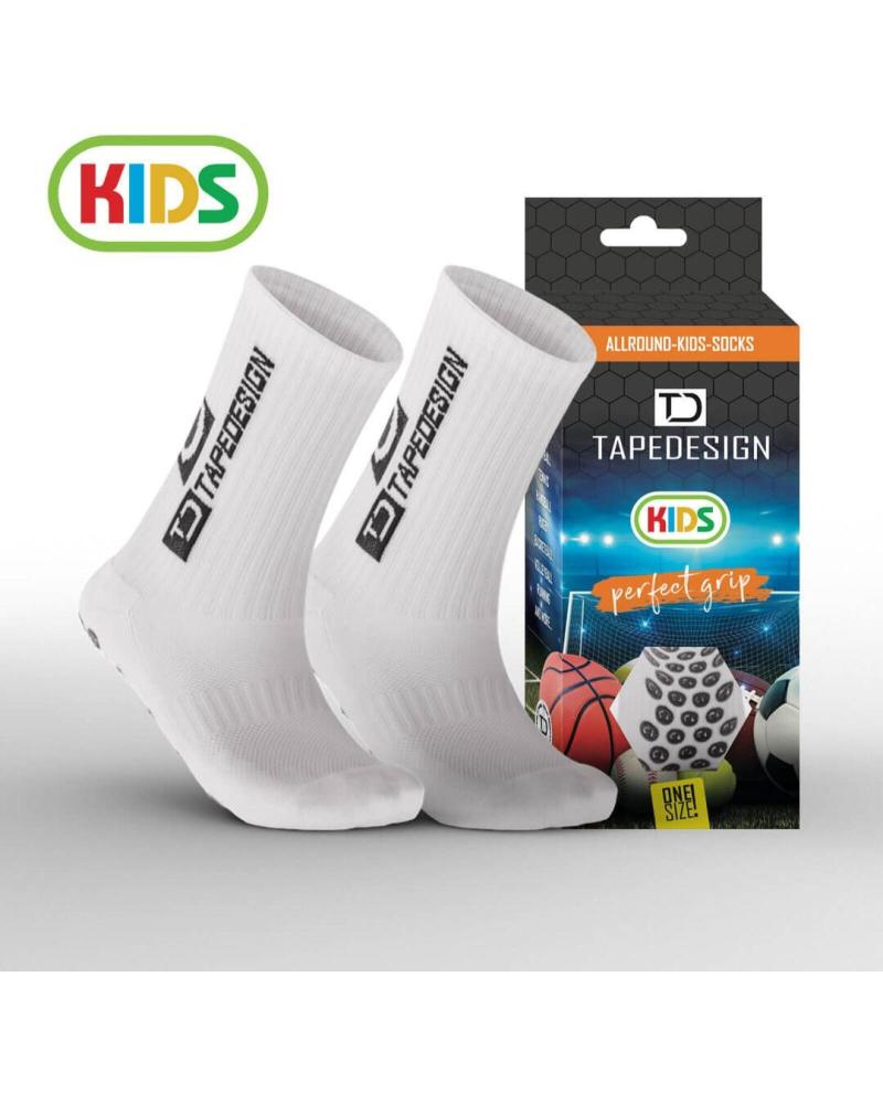 MEIAS ESPORTIVAS ANTIDERRAPANTES TAPEDESIGN KIDS S BRANCO BLANCO