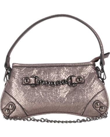 CHIKA10 VIBE 01 GUN-METAL LEAD HANDBAG WITH DECORATIVE CHAIN PLOMO-GUN-METAL