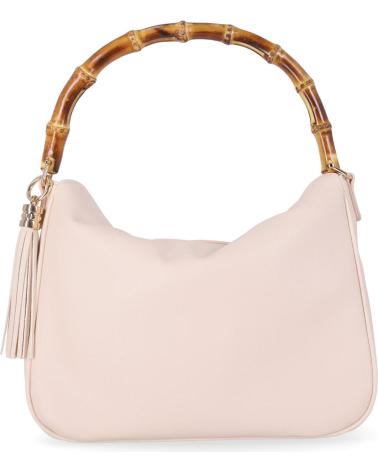 CHIKA10 FILOMENA 01 HANDBAG WITH BAMBOO HANDLE BEIGE BEIG-BEIGE